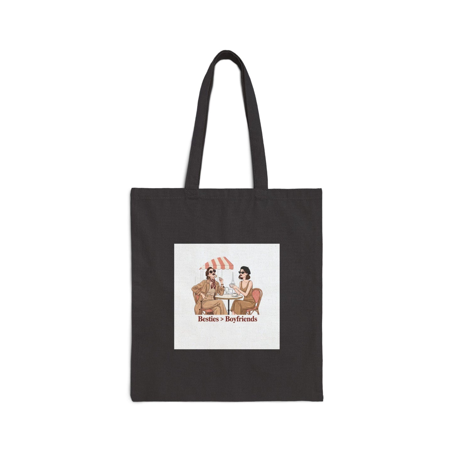 Besties Tote | Galentine’s Friendship Tote, Pink Red Chunky Type