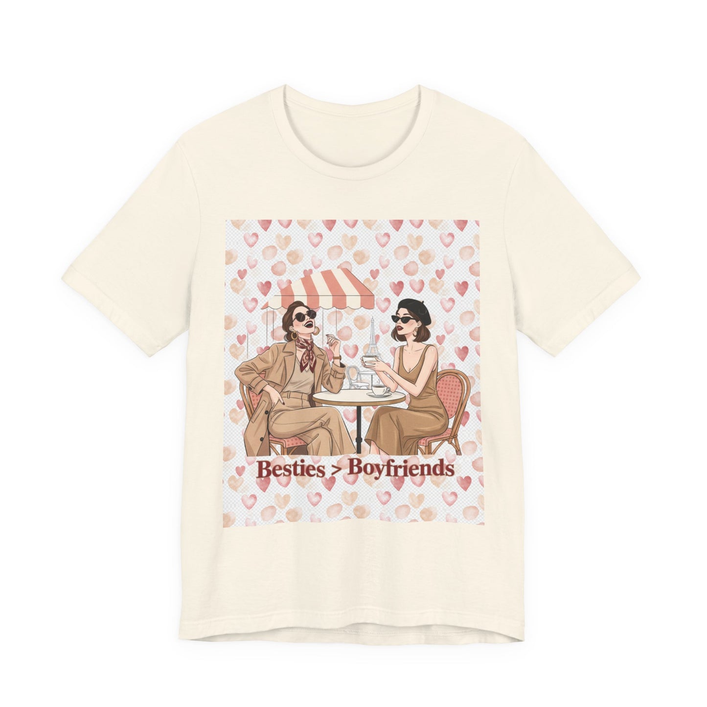 Besties > Boyfriends Tee | Galentine’s Friendship Shirt, Pink Red Pallette
