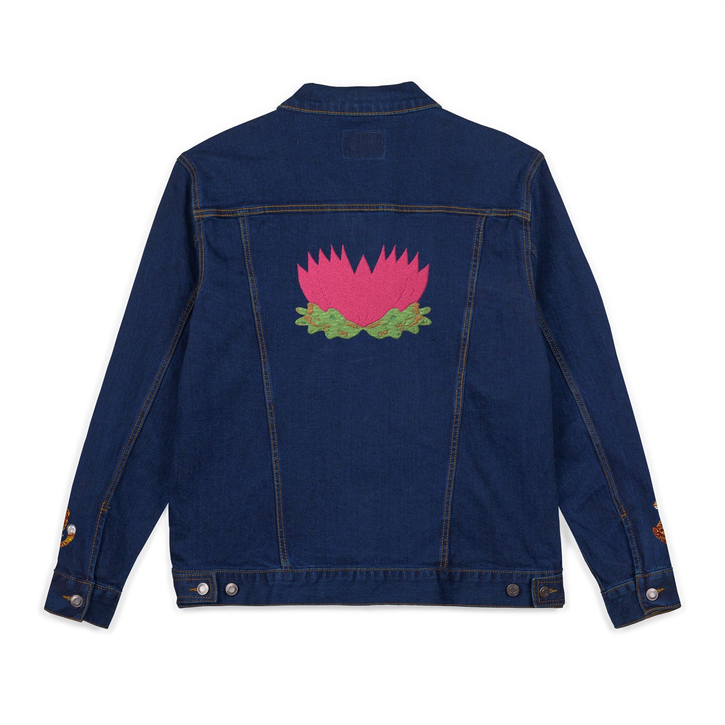 Tiger and lotus Embroidered Denim Jacket