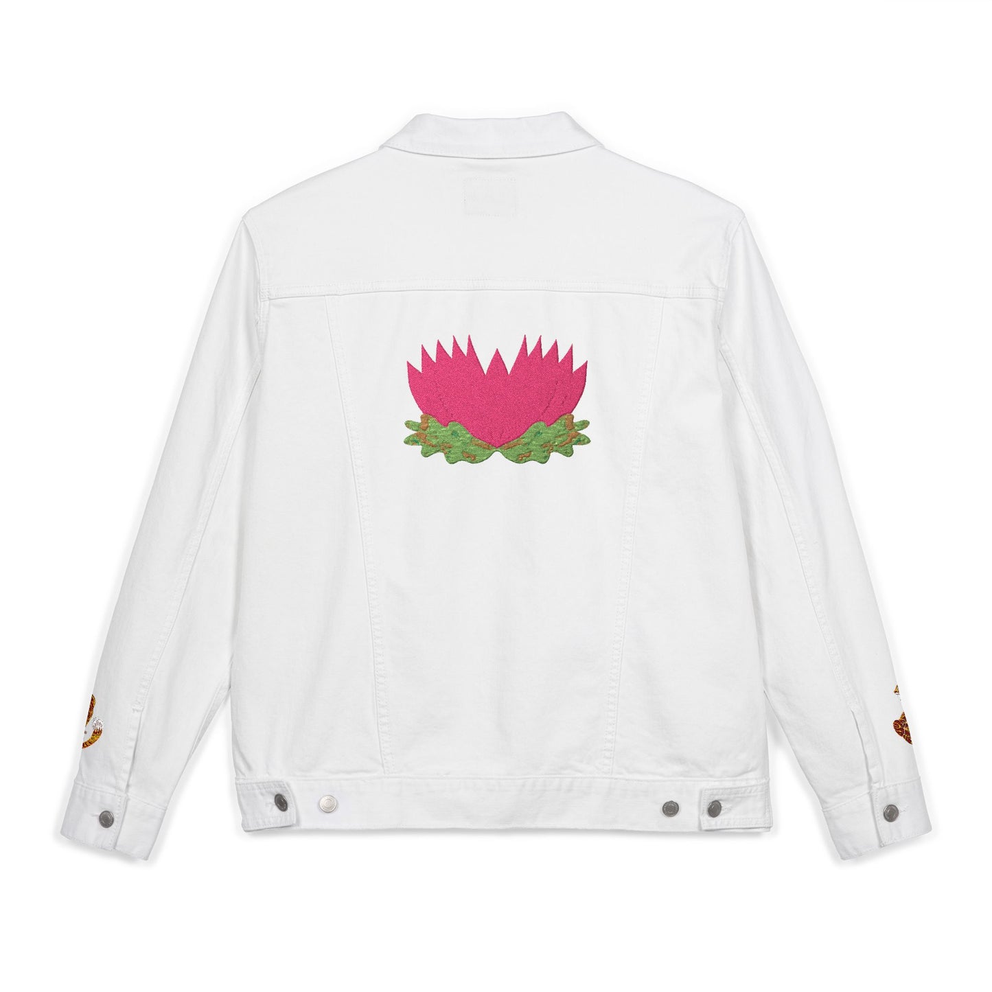 Tiger and lotus Embroidered Denim Jacket