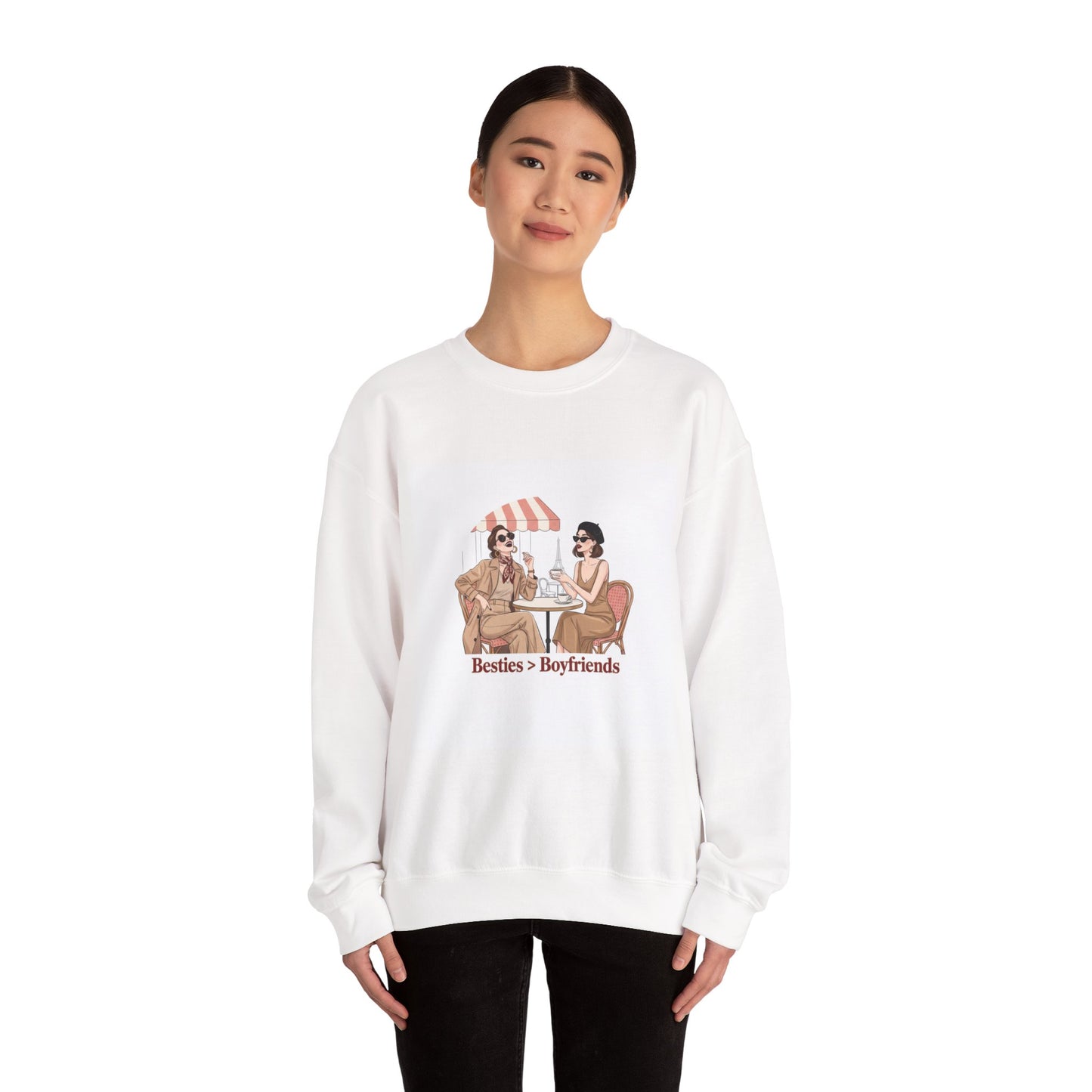 Besties > Boyfriends Sweatshirt | Galentine’s Friendship Crewneck