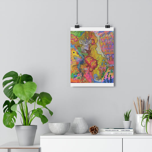 Giclée Art Print - Paradise Left Behind Koala Underwater Scene