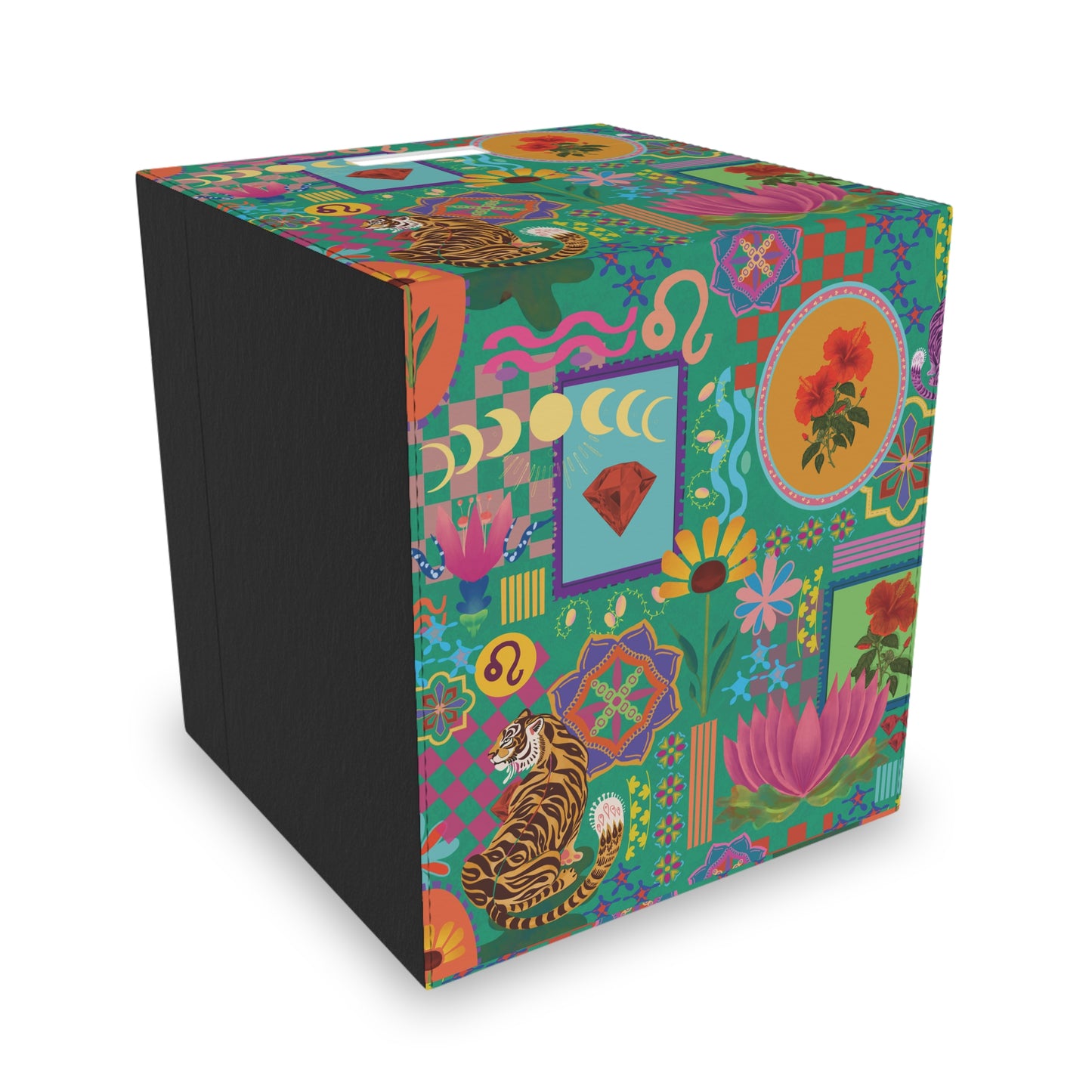Storage Box Organizer - Regal Tiger Print with Zodiac Details