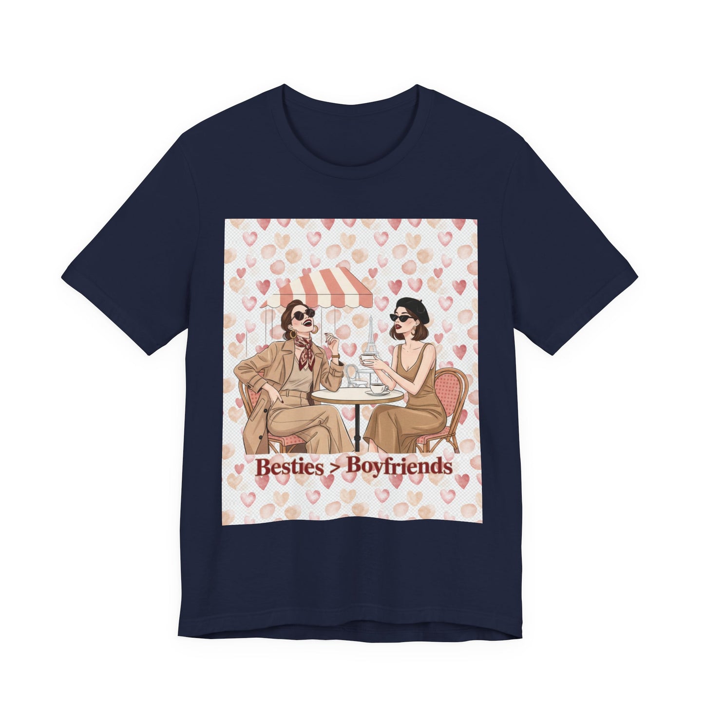 Besties > Boyfriends Tee | Galentine’s Friendship Shirt, Pink Red Pallette