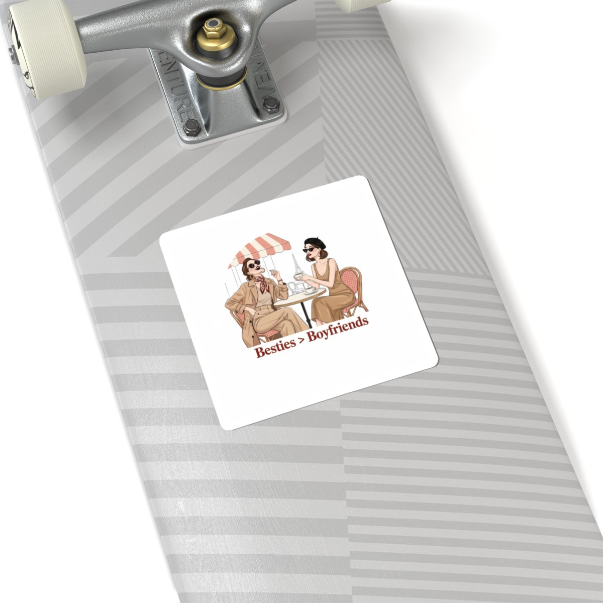 Besties > Boyfriends Kiss-Cut Stickers | Galentine’s Friendship, Pink Red Badge