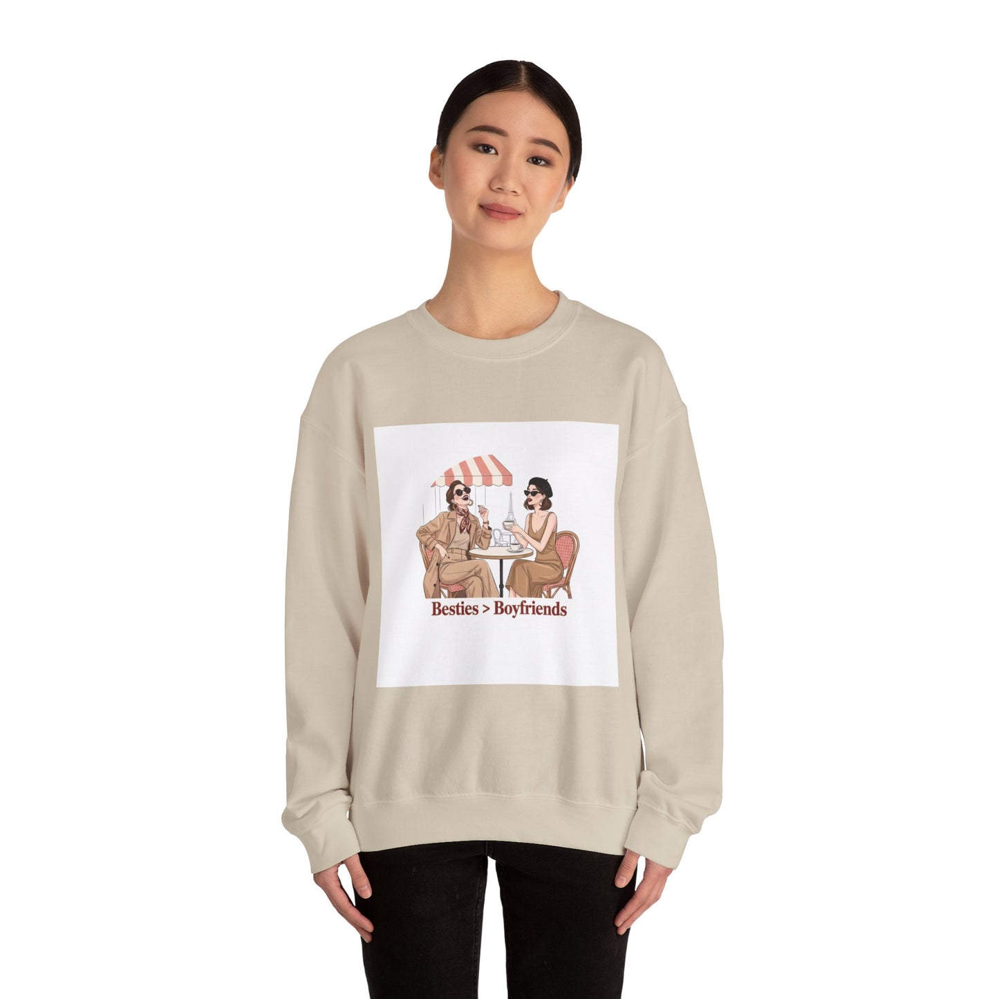 Besties > Boyfriends Sweatshirt | Galentine’s Friendship Crewneck
