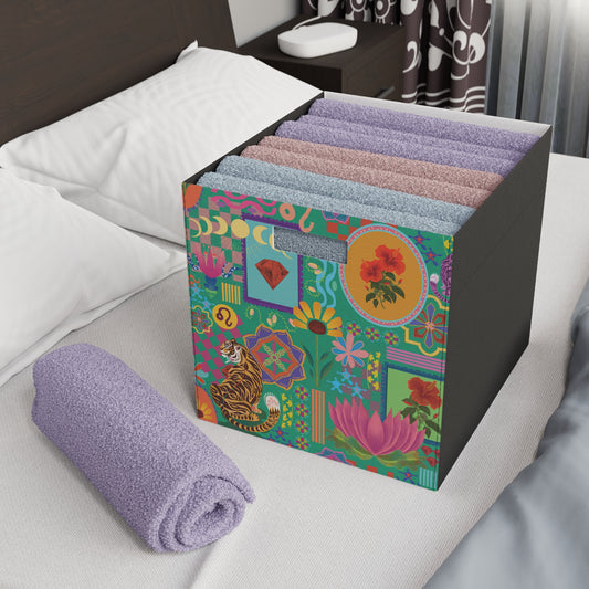 Storage Box Organizer - Regal Tiger Print with Zodiac Details