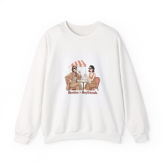 Besties > Boyfriends Sweatshirt | Galentine’s Friendship Crewneck