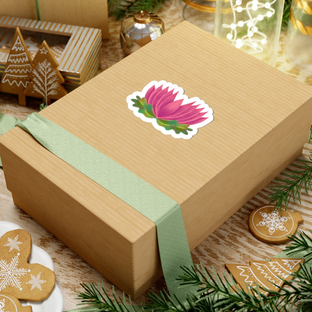 Lotus Kiss-Cut Stickers - Vibrant Floral Design for Laptops, Journals, and Water Bottles