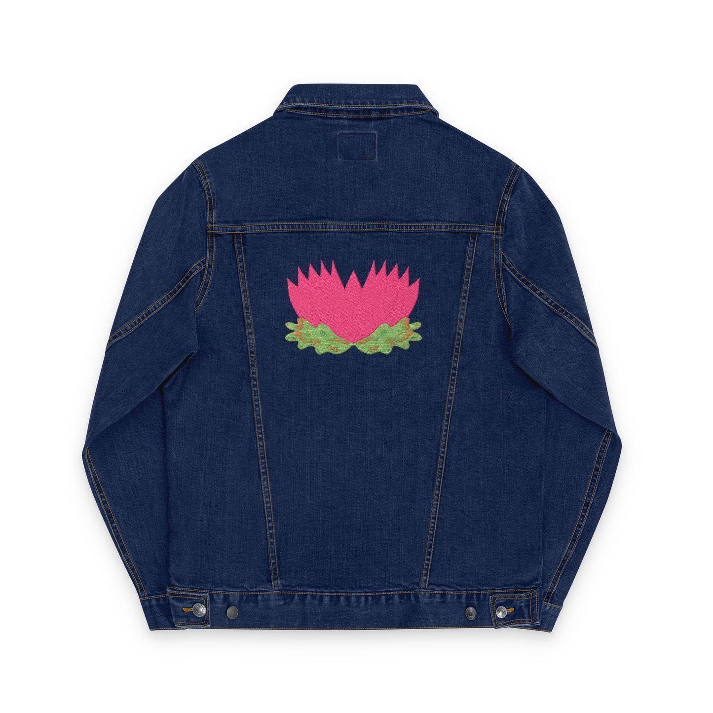 Tiger and lotus Embroidered Denim Jacket
